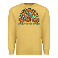 Antique Gold Gobble Til You Wobble with Rainbow Premium Sweatshirt - texasbilliewilder