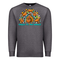 Charcoal Heather Gobble Til You Wobble with Rainbow Premium Sweatshirt - texasbilliewilder