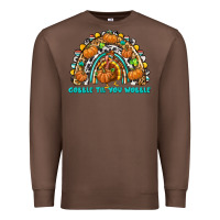 Chestnut Gobble Til You Wobble with Rainbow Premium Sweatshirt - texasbilliewilder