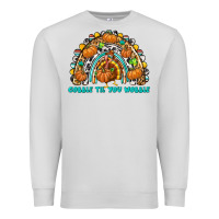 Dove Grey Gobble Til You Wobble with Rainbow Premium Sweatshirt - texasbilliewilder