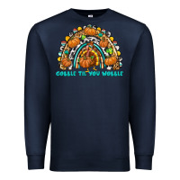Navy Gobble Til You Wobble with Rainbow Premium Sweatshirt - texasbilliewilder