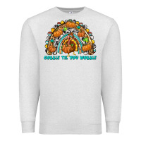 Oatmeal Heather Gobble Til You Wobble with Rainbow Premium Sweatshirt - texasbilliewilder