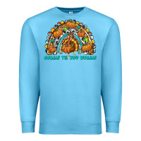 Ocean Blue Gobble Til You Wobble with Rainbow Premium Sweatshirt - texasbilliewilder