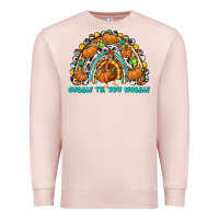 Pale Pink Gobble Til You Wobble with Rainbow Premium Sweatshirt - texasbilliewilder