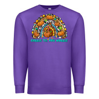 Purple Gobble Til You Wobble with Rainbow Premium Sweatshirt - texasbilliewilder