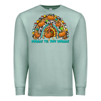 Seafoam Gobble Til You Wobble with Rainbow Premium Sweatshirt - texasbilliewilder