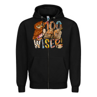 Black 100 days wiser Zipper Hoodie - RacoonDesign