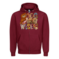 Burgundy 100 days wiser Zipper Hoodie - RacoonDesign