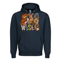 Navy 100 days wiser Zipper Hoodie - RacoonDesign