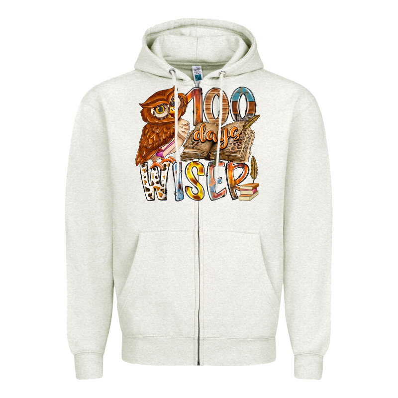 100 Days Wiser Zipper Hoodie by RacoonDesign | Teevron