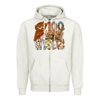 Oatmeal Heather 100 days wiser Zipper Hoodie - RacoonDesign