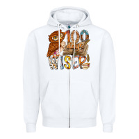 White 100 days wiser Zipper Hoodie - RacoonDesign