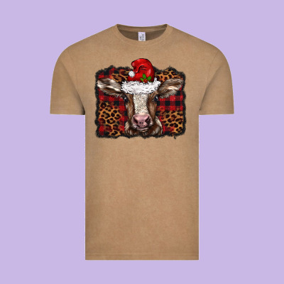 Christmas Background Baby Calf Vintage Tee Designed By Barkaloodesign