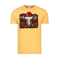 Vintage Mustard Christmas background baby calf Vintage Tee - BarkalooDesign