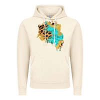 Vintage Artic glitter leopard turquoise patch Vintage Hoodie - AdoDesignShop