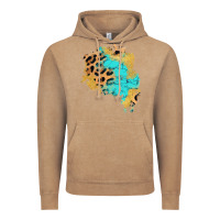 Vintage Coffee glitter leopard turquoise patch Vintage Hoodie - AdoDesignShop