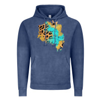 Vintage Denim glitter leopard turquoise patch Vintage Hoodie - AdoDesignShop