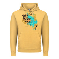 Vintage Mustard glitter leopard turquoise patch Vintage Hoodie - AdoDesignShop