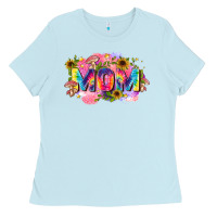 Baby Blue tie dye mom Ladies Tee - Zillion Design Studio