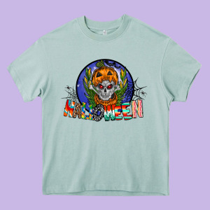 Halloween Heavy Core Tee Designed By Cowhidedigitalart