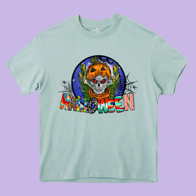 Halloween Heavy Core Tee Designed By Cowhidedigitalart