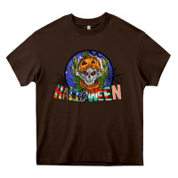 Chocolate Brown halloween Heavy Core Tee - CowhideDigitalArt