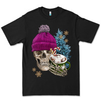 Black winter skeleton skull Premium Tee - FaDigitalArtStudio