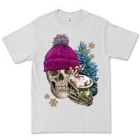 Dove Grey winter skeleton skull Premium Tee - FaDigitalArtStudio