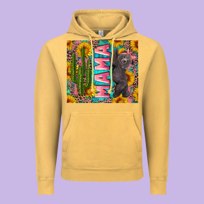 Western Mama With Baby Bear Vintage Hoodie Designed By Artiststas
