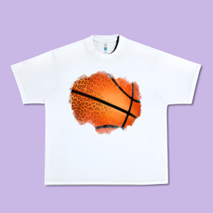 Leopard Basketball Patch Urban Heavy Tee Designed By Jasminsmagicworld