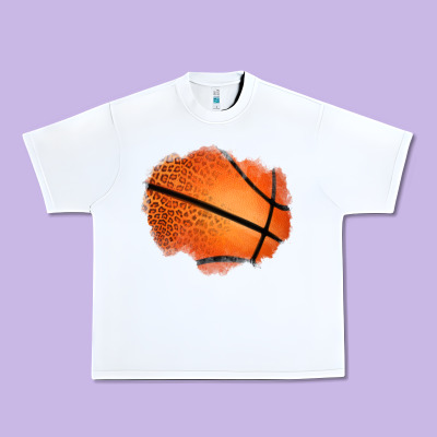 Leopard Basketball Patch Urban Heavy Tee Designed By Jasminsmagicworld