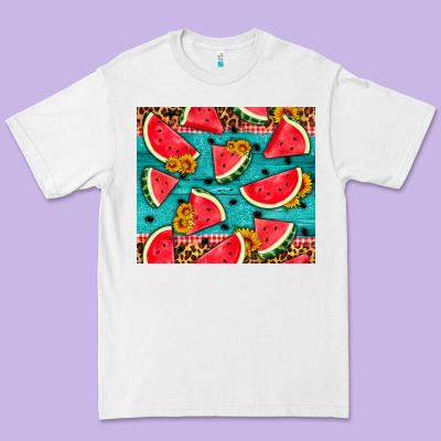 Watermelon And Sunflowers Premium Tee Designed By Hra Design Shop