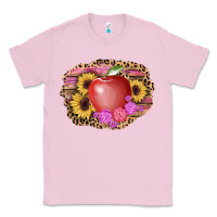 Bubblegum Pink apple sunflower back to school background Classic Tee - AdoDesignShop