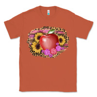 Copper apple sunflower back to school background Classic Tee - AdoDesignShop