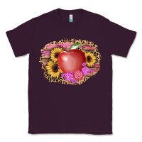 Plum apple sunflower back to school background Classic Tee - AdoDesignShop