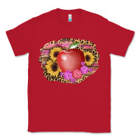 Red apple sunflower back to school background Classic Tee - AdoDesignShop