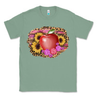 Sage apple sunflower back to school background Classic Tee - AdoDesignShop