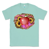 Seafoam apple sunflower back to school background Classic Tee - AdoDesignShop