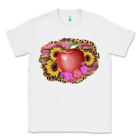 White apple sunflower back to school background Classic Tee - AdoDesignShop
