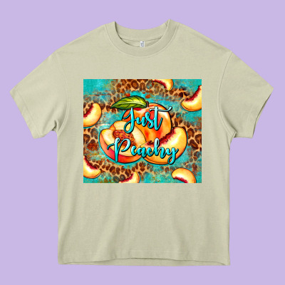 Just Peachy Peach Tumbler Heavy Core Tee Designed By Barkaloodesign