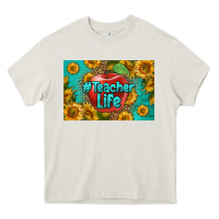 Cream teacher life skinny metal can holder Heavy Core Tee - HRA Design Shop