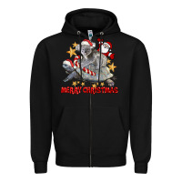 Black Merry Christmas Tortoise And Koala Zipper Hoodie - LillyAllenDesigns