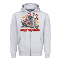 Heather Grey Merry Christmas Tortoise And Koala Zipper Hoodie - LillyAllenDesigns