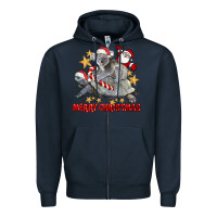 Navy Merry Christmas Tortoise And Koala Zipper Hoodie - LillyAllenDesigns