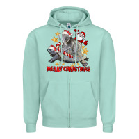 Seafoam Merry Christmas Tortoise And Koala Zipper Hoodie - LillyAllenDesigns