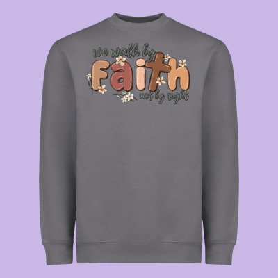 We Walk By Faith Not By Sight Heavyweight Sweatshirt Designed By Maliassmallbusiness