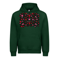 Forest Green Valentine's Day leopard and heart background Urban Hoodie - FaDigitalArtStudio