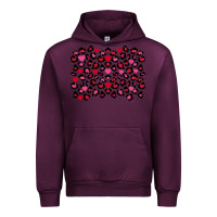 Mauve Wine Valentine's Day leopard and heart background Urban Hoodie - FaDigitalArtStudio