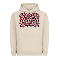 Pigment French Oak Valentine's Day leopard and heart background Urban Hoodie - FaDigitalArtStudio