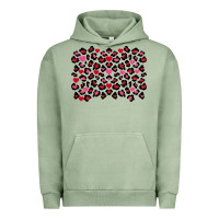 Pigment Oil Green Valentine's Day leopard and heart background Urban Hoodie - FaDigitalArtStudio